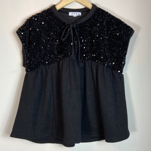 sequin babydoll knit top THML - Picture 3 of 4